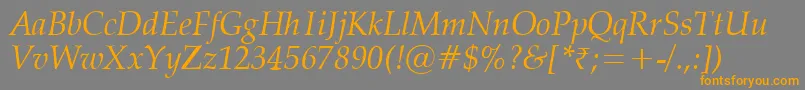 VanielItalic Font – Orange Fonts on Gray Background