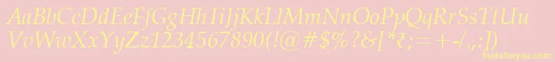 VanielItalic Font – Yellow Fonts on Pink Background