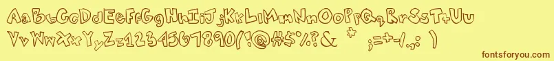 Tweaked Font – Brown Fonts on Yellow Background