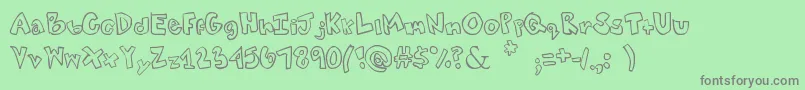 Tweaked Font – Gray Fonts on Green Background