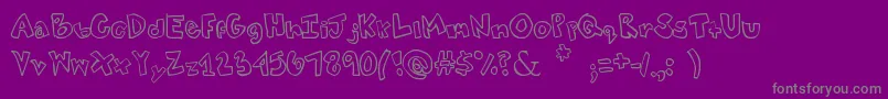 Weitere Informationen zur Tweaked-Schriftart Tweaked-Schriftart – Graue Schriften auf violettem Hintergrund