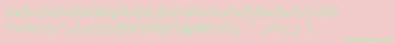 Tweaked-Schriftart – Grüne Schriften auf rosa Hintergrund