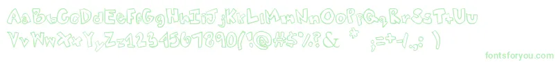 Tweaked Font – Green Fonts on White Background