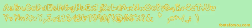Tweaked Font – Orange Fonts on Green Background