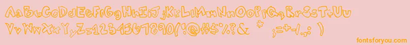 Tweaked Font – Orange Fonts on Pink Background