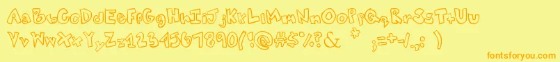 Tweaked Font – Orange Fonts on Yellow Background