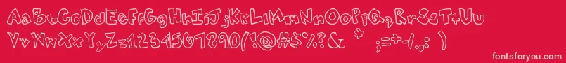 Tweaked-Schriftart – Rosa Schriften auf rotem Hintergrund