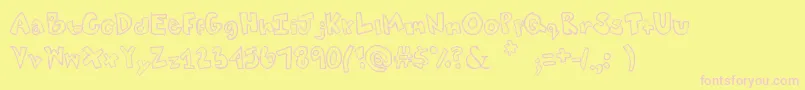 Tweaked Font – Pink Fonts on Yellow Background