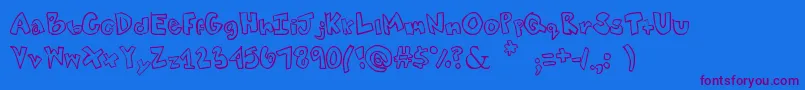 Tweaked Font – Purple Fonts on Blue Background