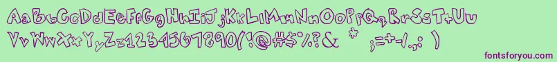 Tweaked Font – Purple Fonts on Green Background