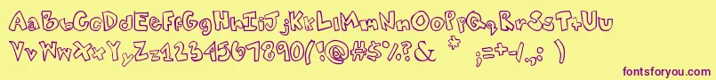 Tweaked Font – Purple Fonts on Yellow Background
