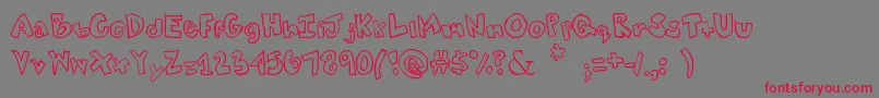 Tweaked-Schriftart – Rote Schriften auf grauem Hintergrund