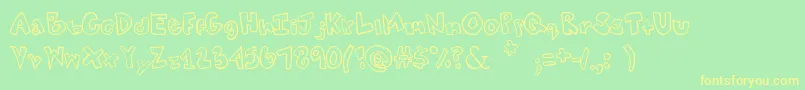 Tweaked Font – Yellow Fonts on Green Background