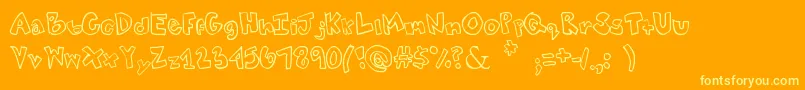 Tweaked Font – Yellow Fonts on Orange Background