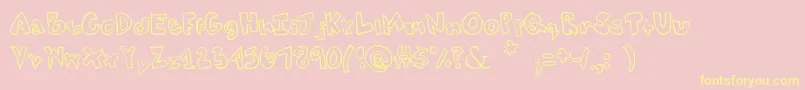 Tweaked Font – Yellow Fonts on Pink Background