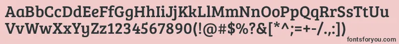 フォントBreeserifRegular – ピンクの背景に黒い文字
