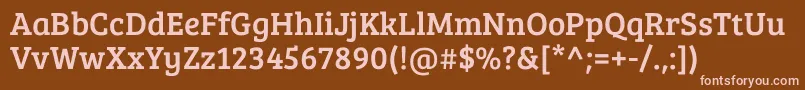 Czcionka BreeserifRegular – różowe czcionki na brązowym tle