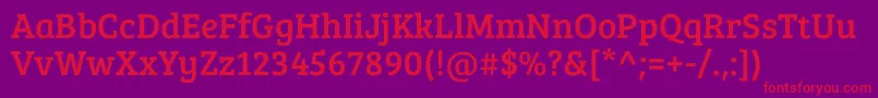 BreeserifRegular Font – Red Fonts on Purple Background