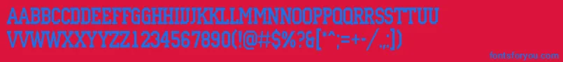 ACampusnr Font – Blue Fonts on Red Background