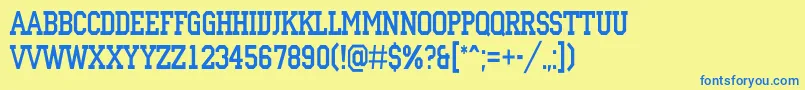 ACampusnr Font – Blue Fonts on Yellow Background