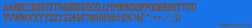 ACampusnr Font – Brown Fonts on Blue Background