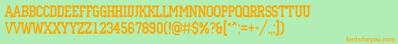 ACampusnr Font – Orange Fonts on Green Background