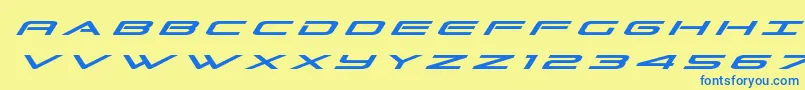 Grandsporttitleital Font – Blue Fonts on Yellow Background