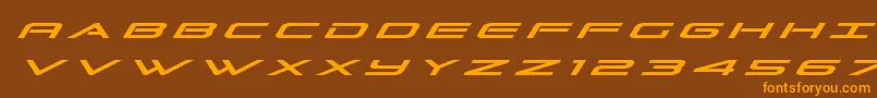 Grandsporttitleital Font – Orange Fonts on Brown Background