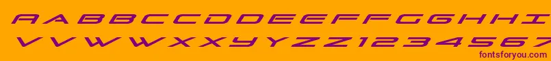 Grandsporttitleital Font – Purple Fonts on Orange Background