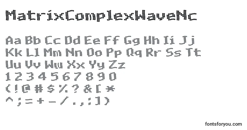 A fonte MatrixComplexWaveNc – alfabeto, números, caracteres especiais