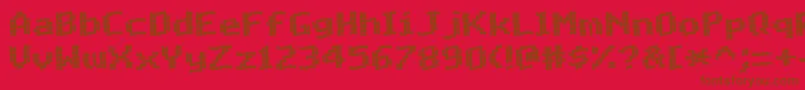 フォントMatrixComplexWaveNc – 赤い背景に茶色の文字