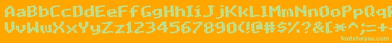 MatrixComplexWaveNc Font – Green Fonts on Orange Background