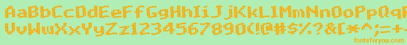 MatrixComplexWaveNc Font – Orange Fonts on Green Background