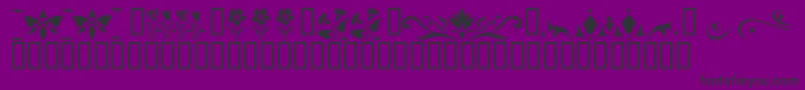 Police KrFleurFlairLines3 – polices noires sur fond violet