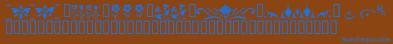 Шрифт KrFleurFlairLines3 – синие шрифты на коричневом фоне