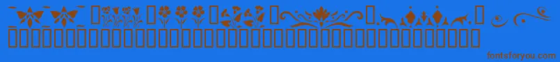 KrFleurFlairLines3 Font – Brown Fonts on Blue Background