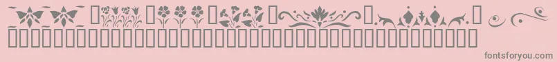 Шрифт KrFleurFlairLines3 – серые шрифты на розовом фоне