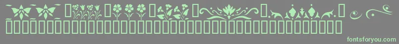 KrFleurFlairLines3 Font – Green Fonts on Gray Background