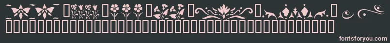 フォントKrFleurFlairLines3 – 黒い背景にピンクのフォント