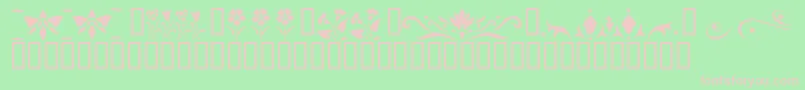 KrFleurFlairLines3 Font – Pink Fonts on Green Background