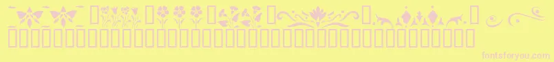 KrFleurFlairLines3 Font – Pink Fonts on Yellow Background