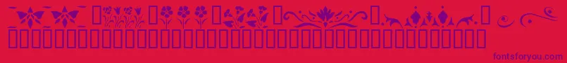 KrFleurFlairLines3 Font – Purple Fonts on Red Background