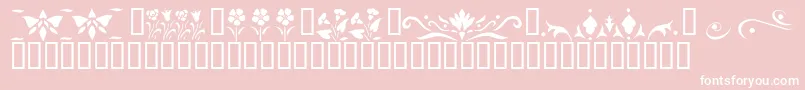 KrFleurFlairLines3-Schriftart – Weiße Schriften auf rosa Hintergrund