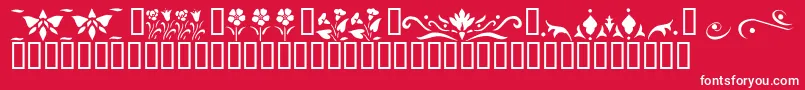 KrFleurFlairLines3 Font – White Fonts on Red Background