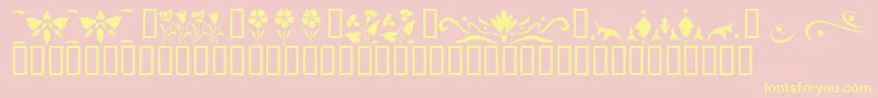 Czcionka KrFleurFlairLines3 – żółte czcionki na różowym tle