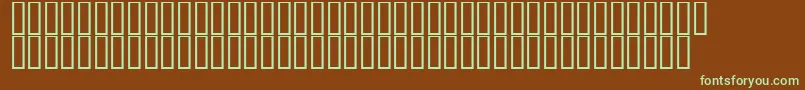 フォントDecibelDingbats – 緑色の文字が茶色の背景にあります。