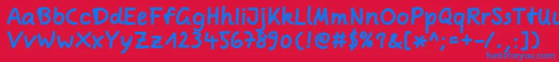 ComicjensBold Font – Blue Fonts on Red Background