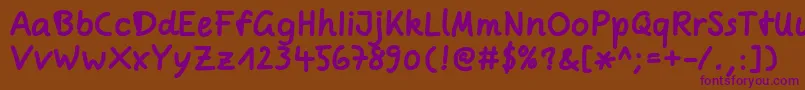 ComicjensBold Font – Purple Fonts on Brown Background