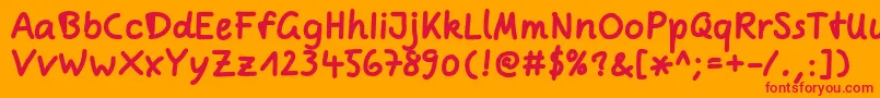 ComicjensBold Font – Red Fonts on Orange Background