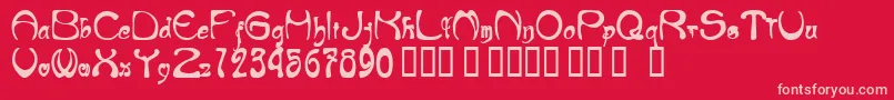 NouveauricheHeavy Font – Pink Fonts on Red Background